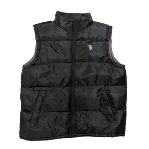 U.S. Polo Assn Black Puffer Vest Full Zip Quilted XL Lightweight Y2K